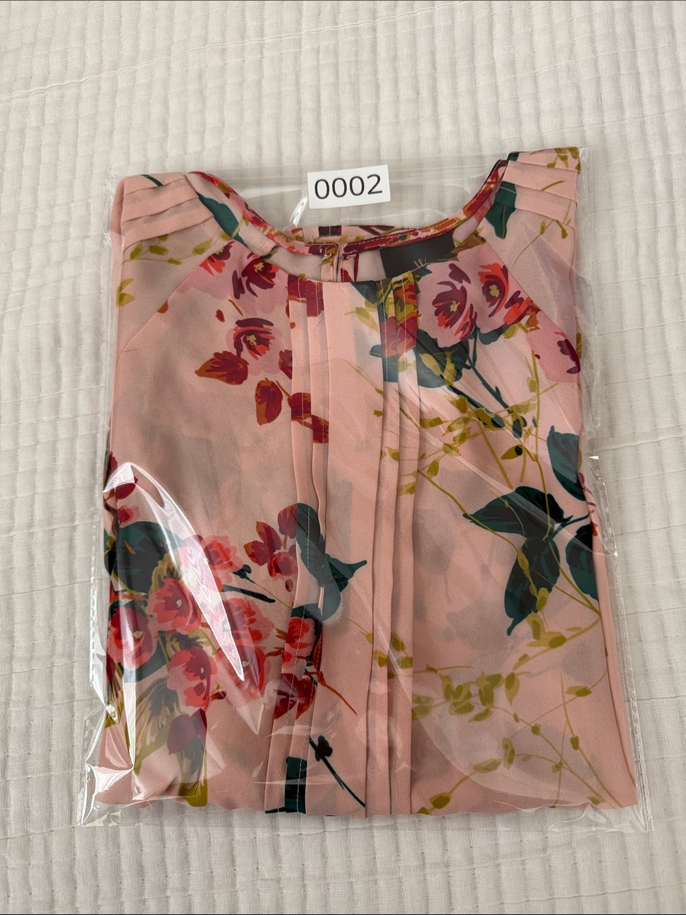 Pink Floral Pleated Flutter Sleeve Blouse - Picture 8 of 8